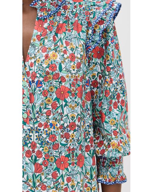 Shoshanna Blue Bevil Top