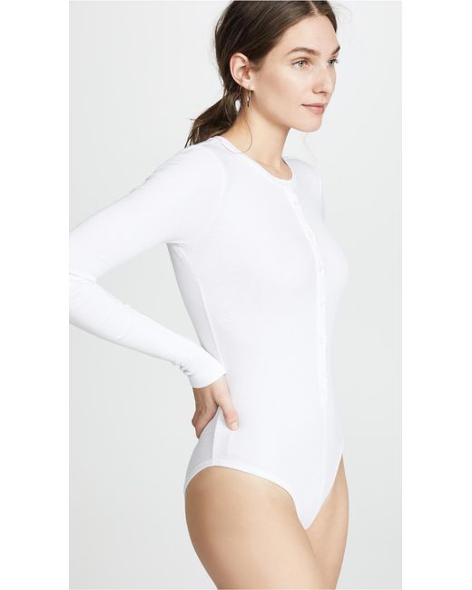white henley bodysuit