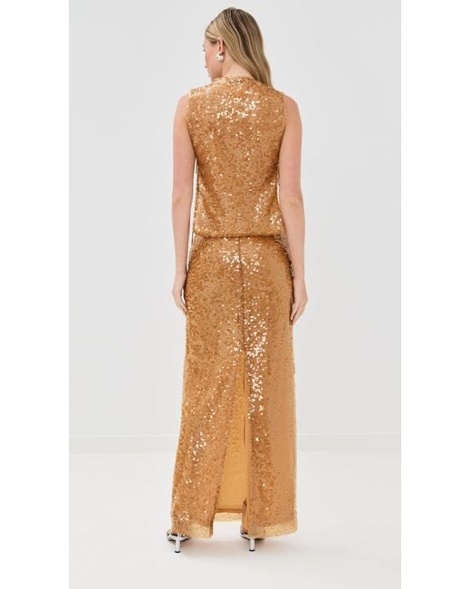 christopher esber gold dress Fall Winter 25 Swept Chain Lace Velvet Column Gown Droplet Bead Crochet Suspend Dress Deconstruct Sequin Beanie Palmas Pierced Blazer Palmas High Waist Trouser Deconstruct Mesh Beanie Discover online christopheresber.com #ChristopherEsber #FW25
