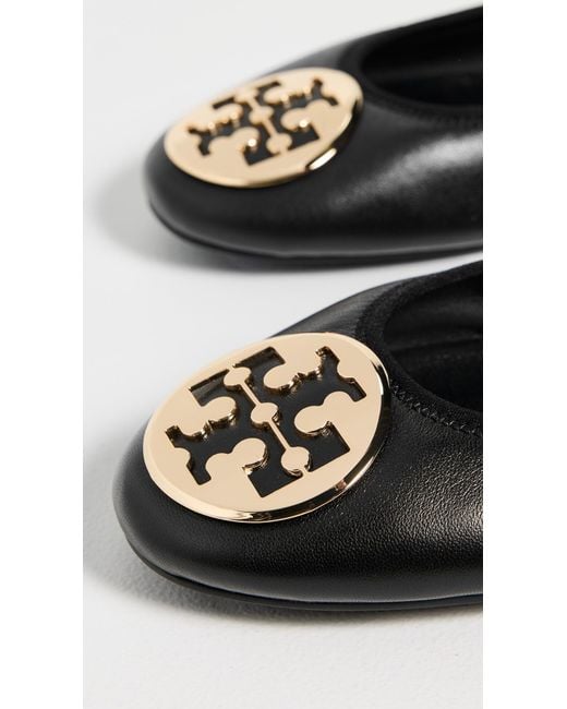 Tory Burch Black Reva Travel Ballet Flats
