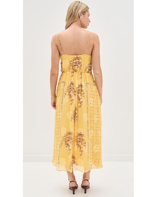 Ulla Johnson Yellow Elena Cami Midi Dress