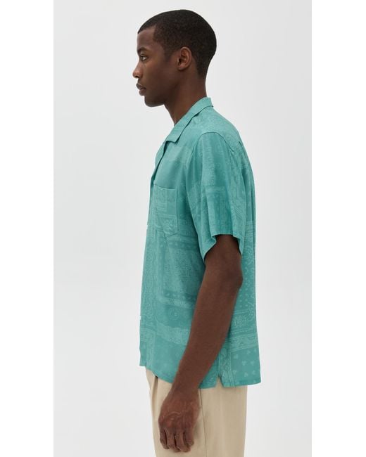 Bather Green Tonal Bandana Camp Shirt for men