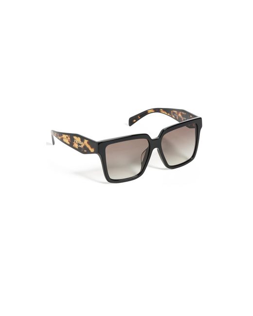 Prada Black Pr 24zsf Square Sunglasses