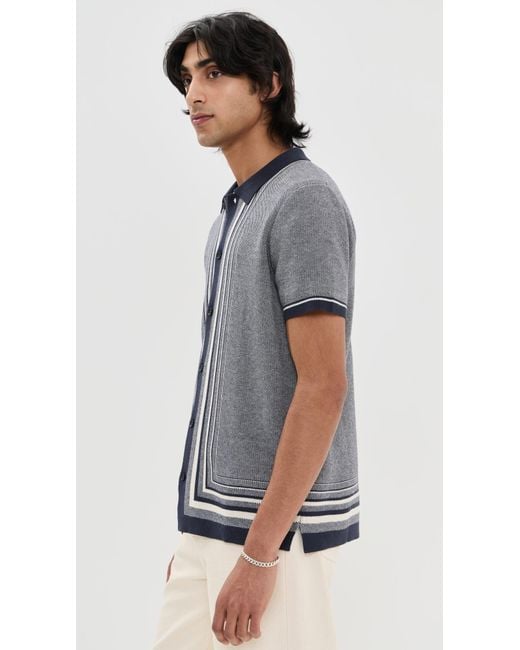 Marine Layer Blue Ethan Sweater Button Down for men