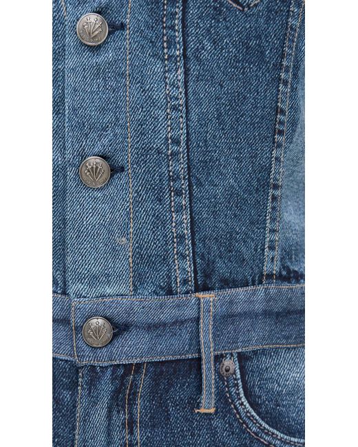 Rag & Bone Blue Miramar Satin Sleeveless Jumpsuit