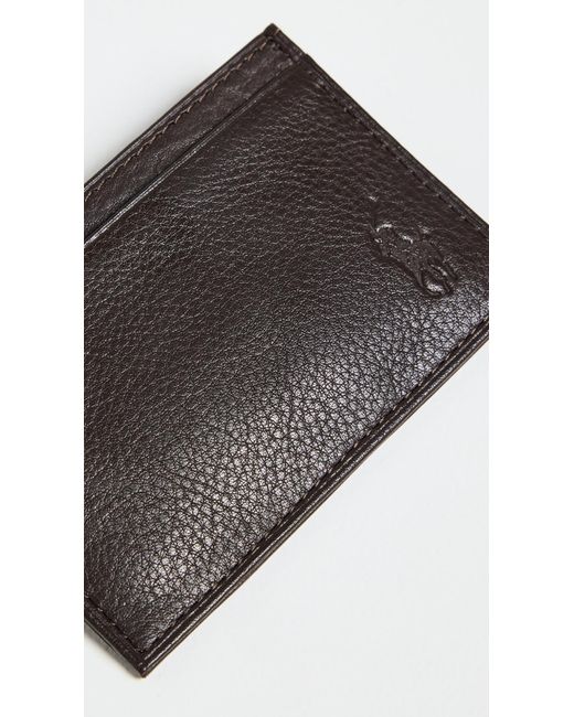 Polo Ralph Lauren Black Pebbled Leather Slim Card Case for men