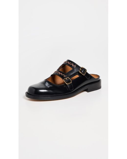 Marni Black Leather Slides