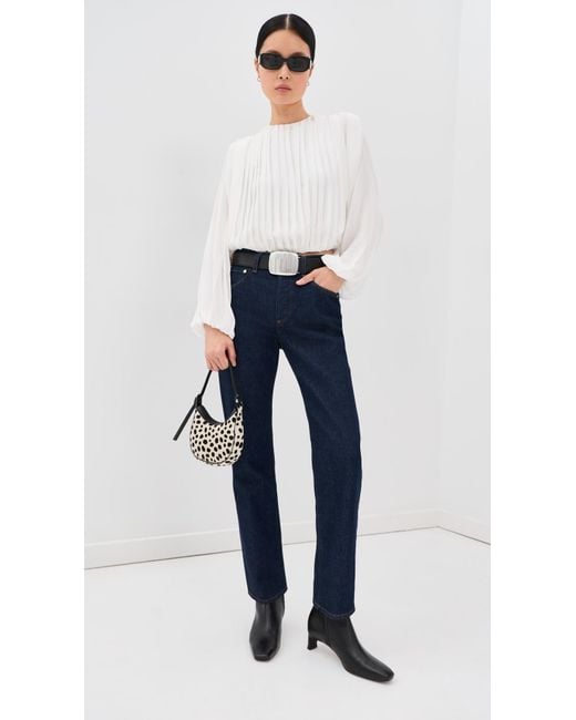 Jonathan Simkhai White Frida Silk Blouse