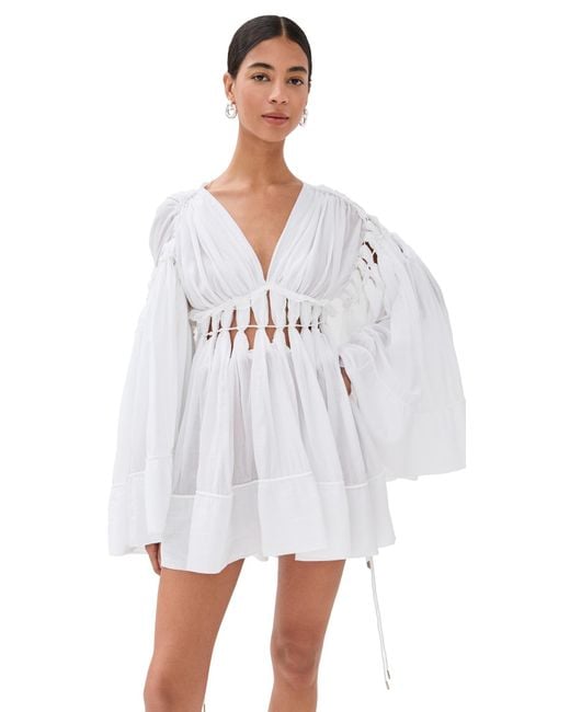Christopher Esber White Sirocco Cotton Muslin Dress