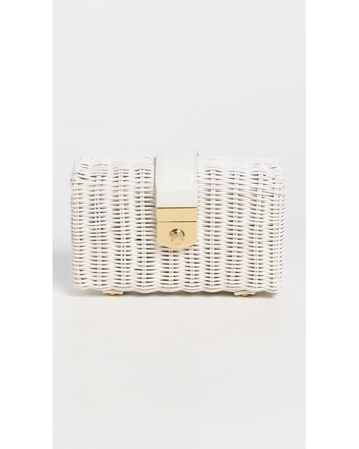 Veronica Beard White Lock Box Clutch