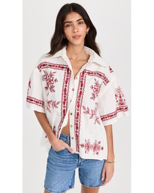 Free People Red Pring Refreh Vacation Hirt