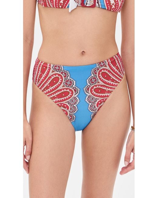 Farm Rio Blue Jandaya Dance High Waist Bikini Bottoms