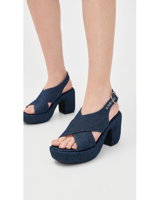 INTENTIONALLY ______ Blue Mindy Heeled Sandals