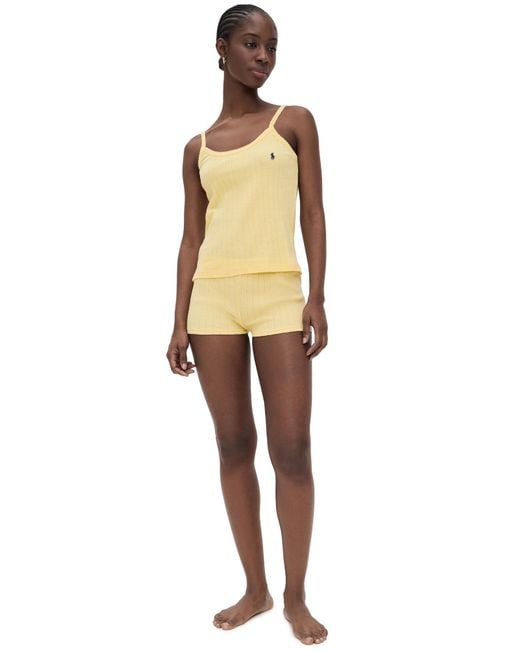 Polo Ralph Lauren Black Cami Top And Sleep Short Set