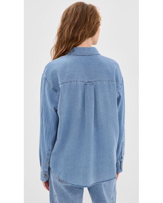 Z Supply Blue Perfect Twill Button Up