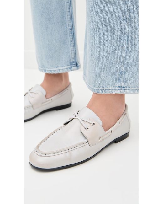 Black Suede Studio White Davy Flats