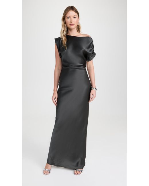 Amanda Uprichard Black Elroy Silk Maxi Dress
