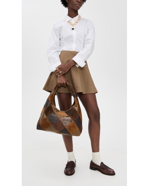 Marc Jacobs Brown The Suede Patchwork Sack Bag