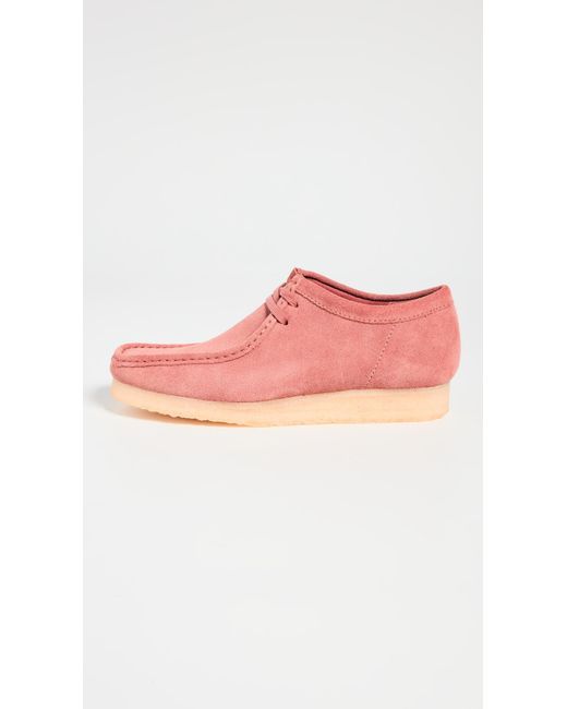 Clarks Pink Wallabee Shoes for men