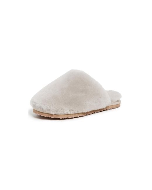 Mou White Closed Toe Slippers