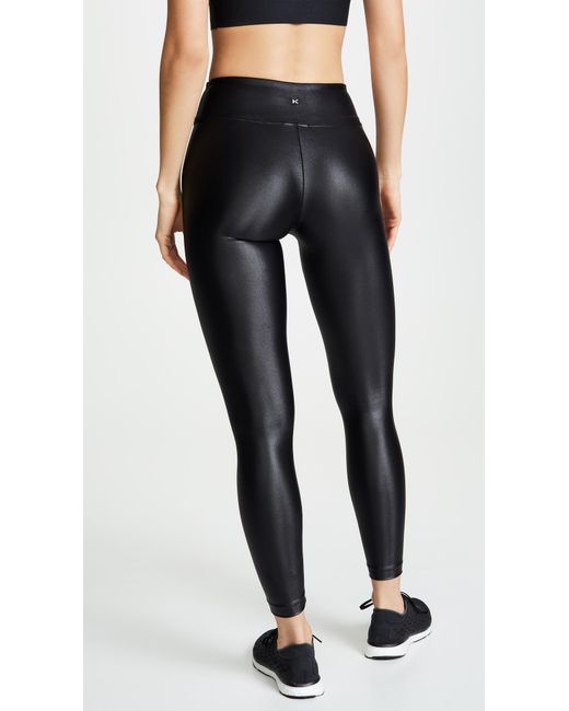 Koral Synthetic Shiny Metallic Active Legging in Black (Blue) - Save 38