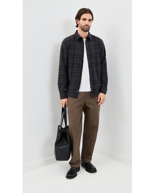 Rag & Bone Blue Tomlin Overdyed Flannel Shirt for men
