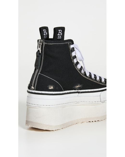 R13 Blue Platform High Top Sneakers