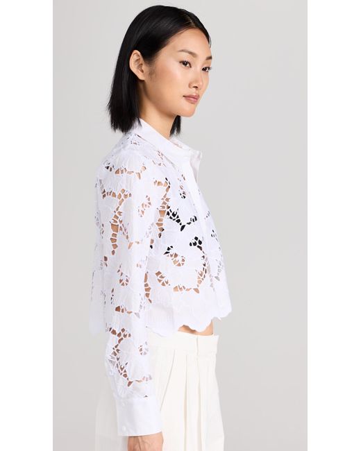 L'Agence White 'agence Seychee Cropped Button Down Xx