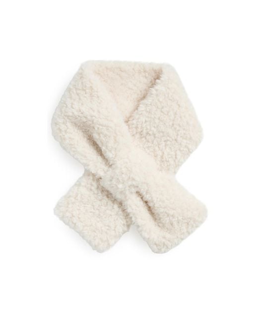 Hat Attack White Teddy Sherpa Pull Thru Scarf