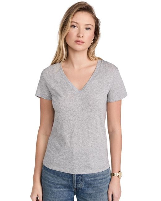 Vince White Essential V Neck Tee