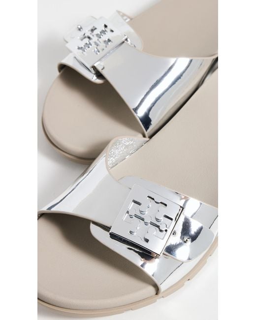 Tory Burch Black Buckle Slides