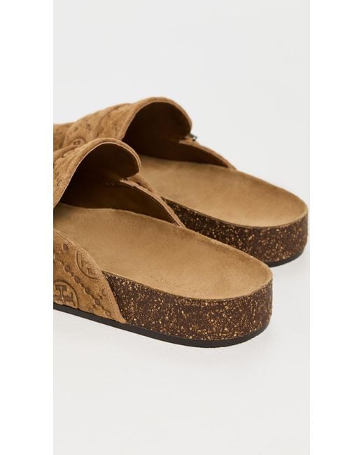 Tory Burch White T Monogram Mellow Mules