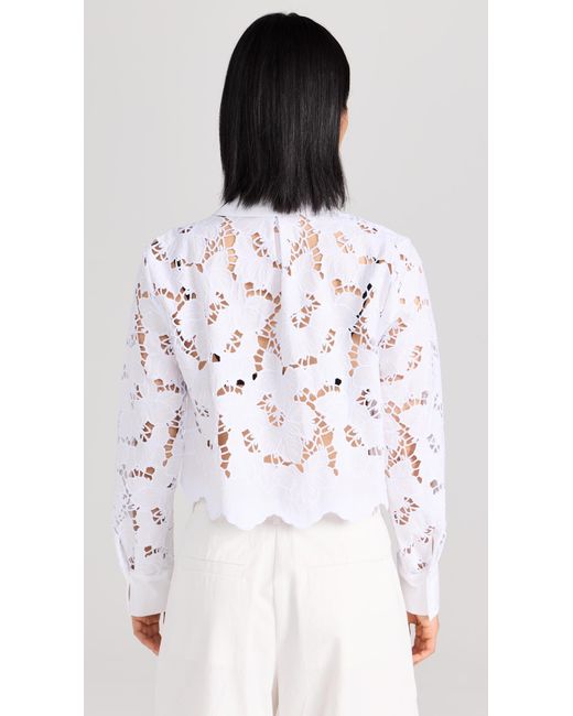 L'Agence White 'agence Eychee Cropped Button Down Xx