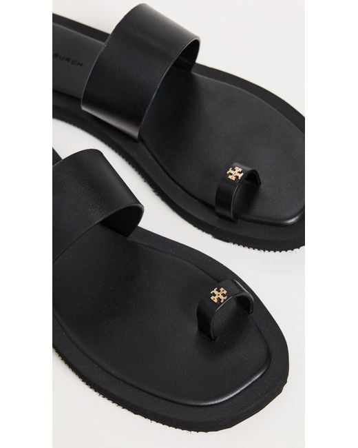 Tory Burch Black Toe Ring Flip Flops