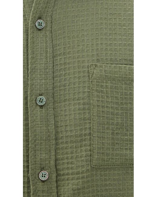 Bather Green Waffle Leisure Shirt for men
