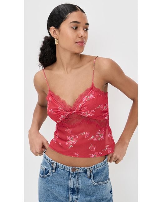 LoveShackFancy Red Belfast Top