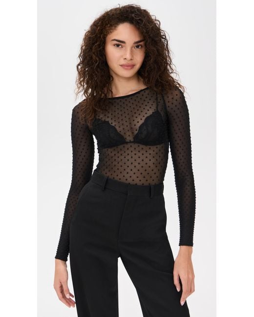 Wolford Black Dots String Thong Bodysuit