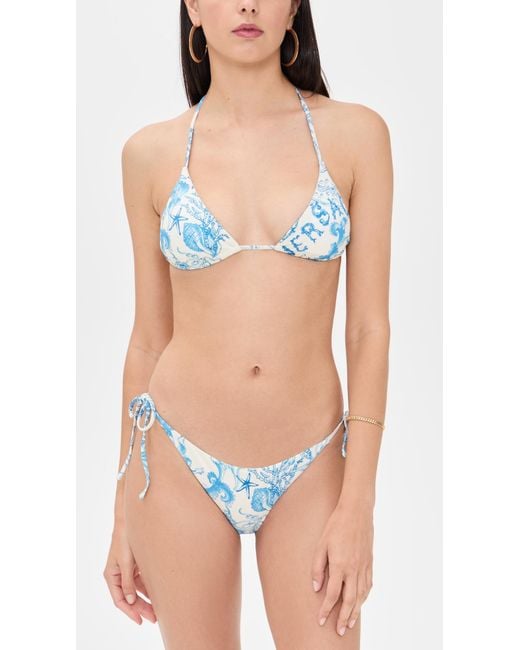 Versace Lycra Light Underwater Barocco Print Bikini Bottoms in