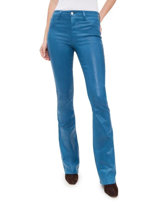 L'Agence Blue Ruth Raw Hem Straight Jeans
