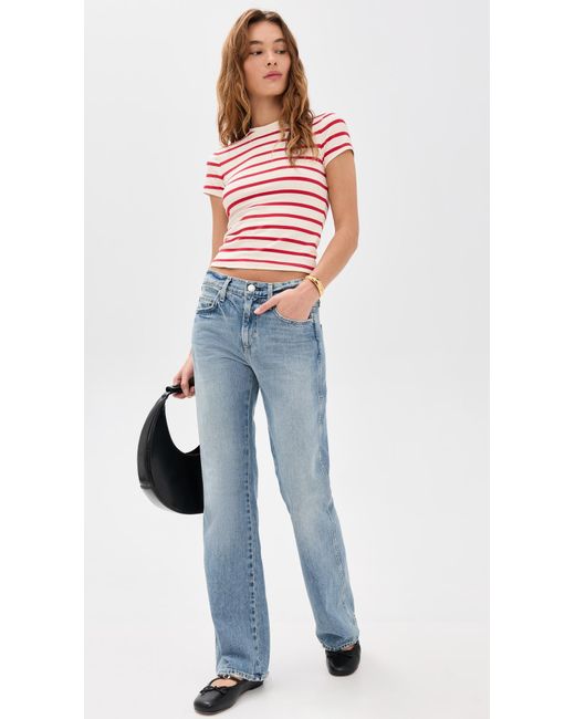 GOOD AMERICAN Red Super Stretch Baby Tee
