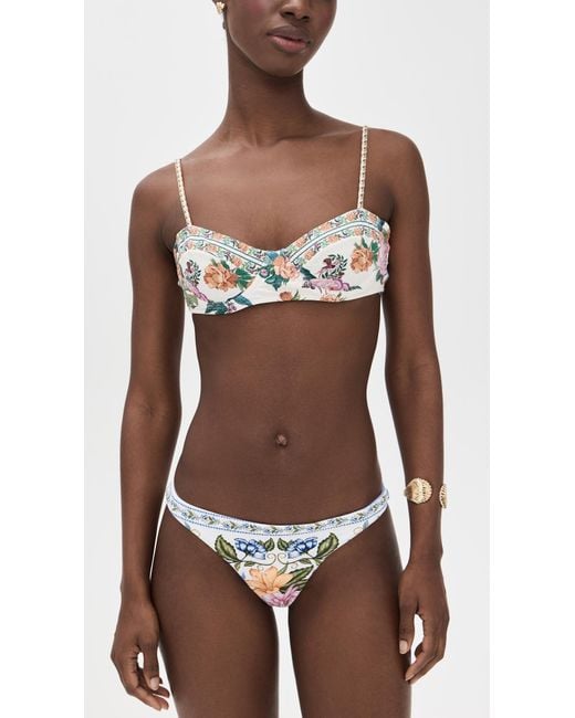 Farm Rio Brown Sweet Bloom Bouquet Full Low Bikini Bottoms