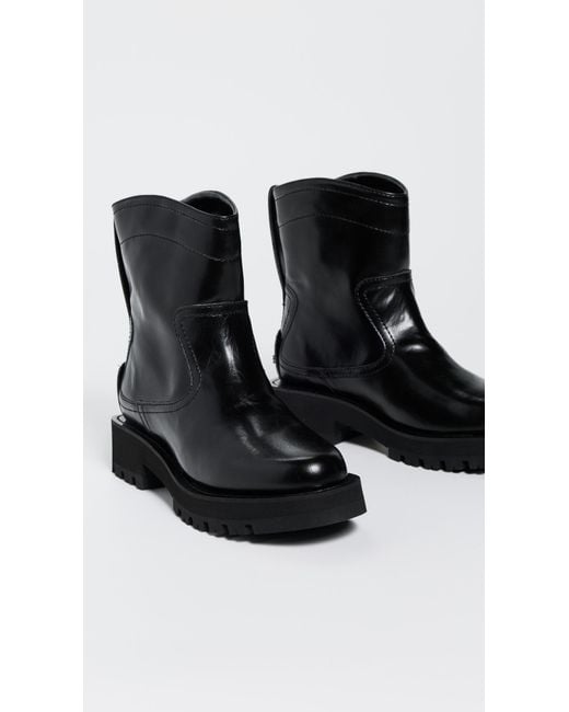 Ganni Black Studs Crinkle Oleatex Low Boots