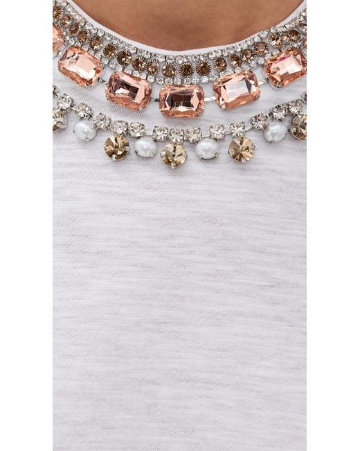 Cinq À Sept White Pearl Rhinestone Necklace Danielle Tee