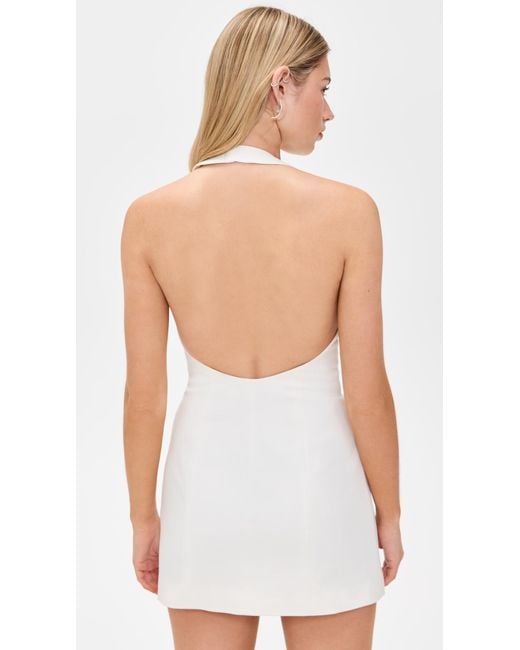 Misha The Pearl Sateen Mini Dress in White | Lyst