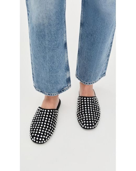 Black Suede Studio Black Shiloh Slide Mules