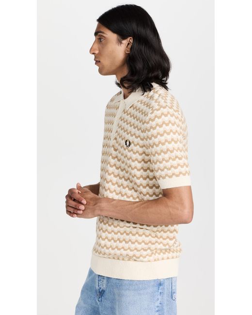 Fred Perry Multicolor Boucle Jacquard Knitted Polo for men