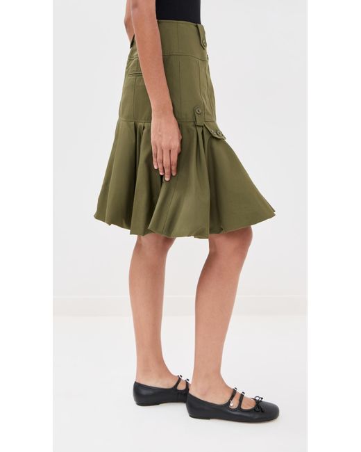 ROKH Green Puff Hem Skirt