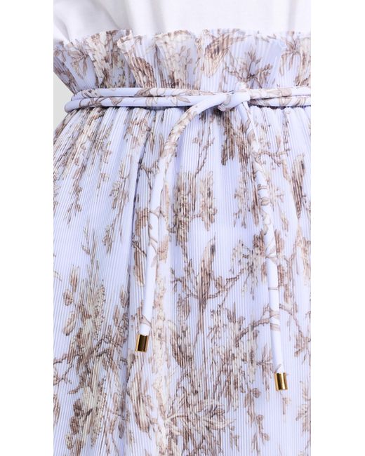 Zimmermann White Pleated Midi Skirt