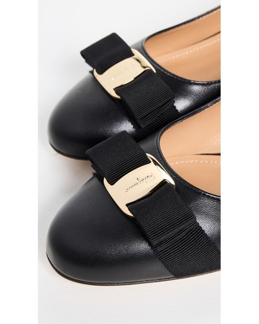 Ferragamo Black Vara Soft Pumps