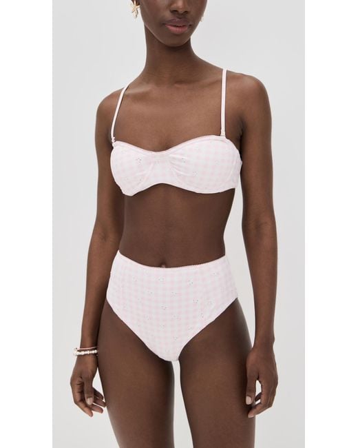 LoveShackFancy Brown Zofia Bikini Set